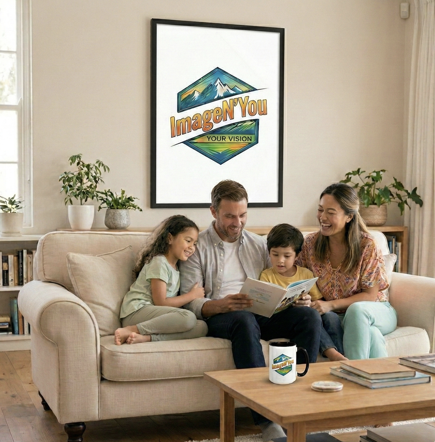 Happy woman wearing a custom ImageN'You t-shirt